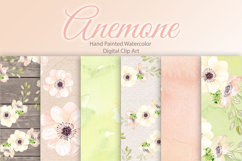 watercolor-anemone-digital-paper
