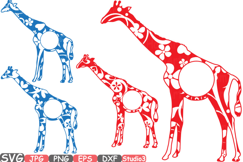 circle-giraffe-frames-mascot-jungle-animal-safari-monogram-circle-cutting-files-svg-silhouette-cricut-design-studio3-cameo-dxf-clip-art-370s
