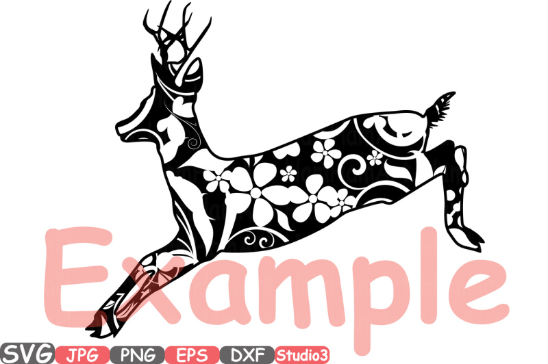 christmas-reindeer-mascot-animal-flower-woodland-monogram-cutting-svg-baby-papa-mama-deer-santa-cricut-design-studio3-cameo-dxf-zoo-385s