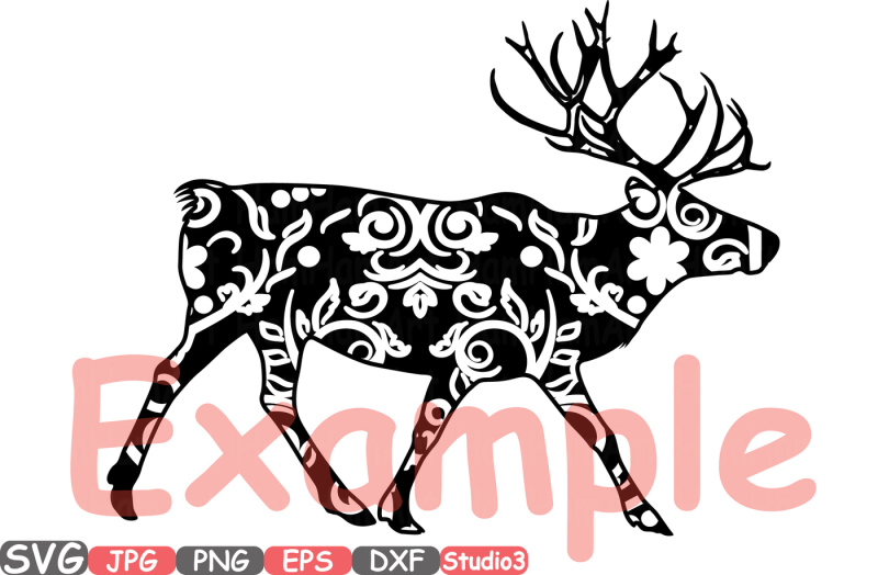 Download Christmas Reindeer Mascot Animal Flower Woodland Monogram ...