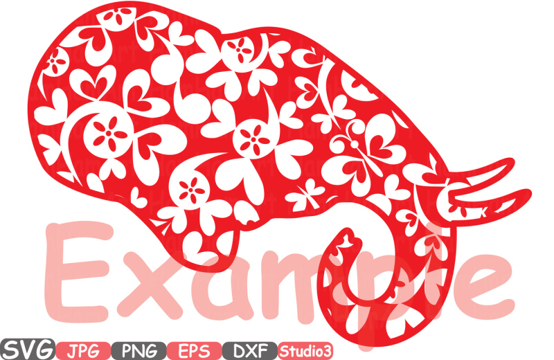 elephant-safari-mascot-flower-monogram-cutting-files-svg-silhouette-family-baby-clipart-cricut-design-studio3-cameo-dxf-jpg-zoo-vector-386s