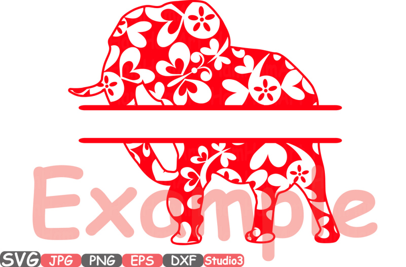 split-elephant-mascot-jungle-animal-safari-flower-monogram-cutting-files-svg-silhouette-cricut-design-studio3-cameo-clipart-dxf-zoo-393s