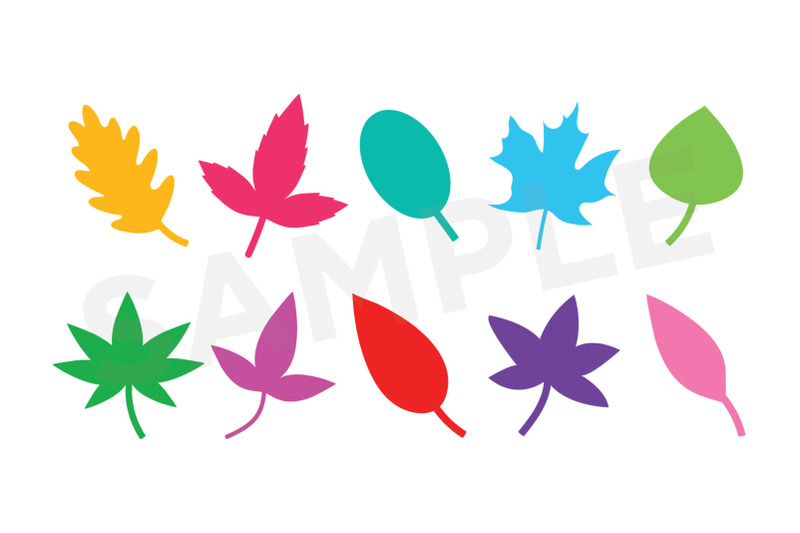 tree-leaves-silhouette-clip-art-set
