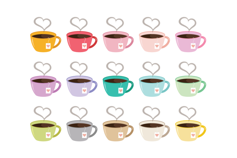 heart-steam-tea-mug-clip-art-set