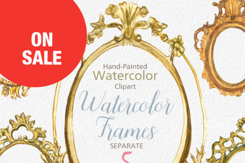 hand-painted-golden-watercolor-frames-clipart-watercolor-frames-clip