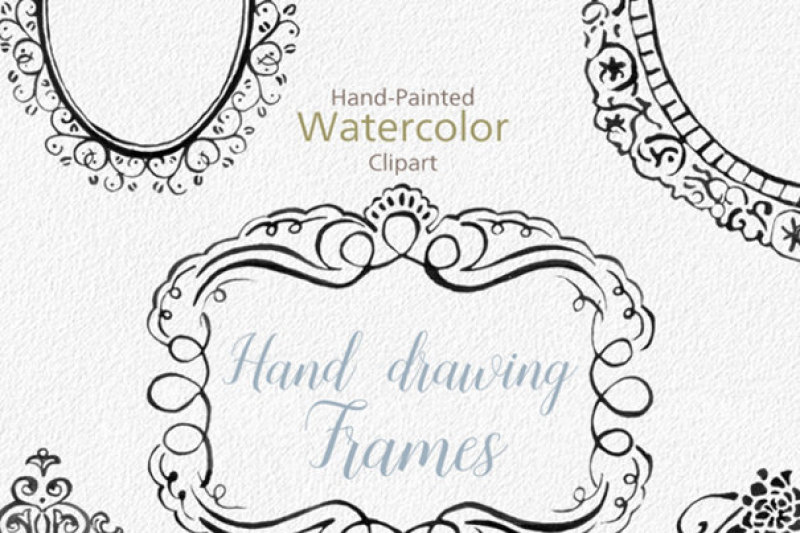 digital-download-watercolor-cliparts-frames-flourish-digital-cliparts-for-branding-and-scrapbooking-vintage-wedding-design
