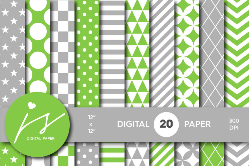 green-and-gray-digital-paper-mi-596