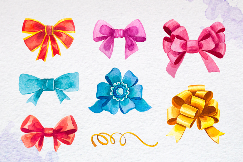watercolor-gifts-and-bows