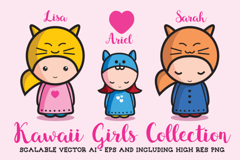 kawaii-girls-collection-vector-and-png