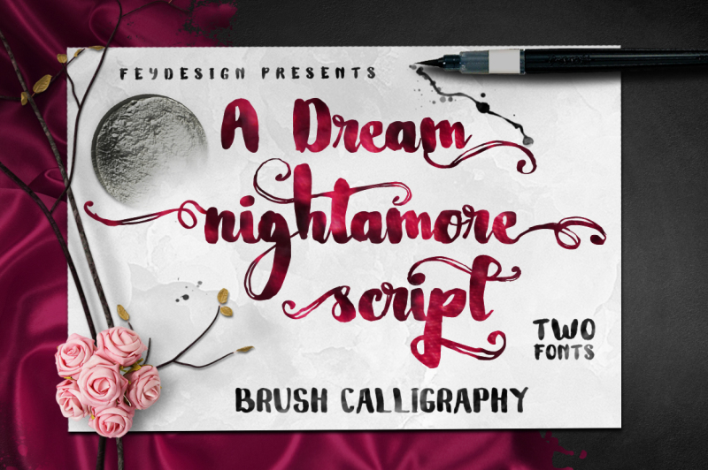 nightamore-brush-calligraphy-bonus-font