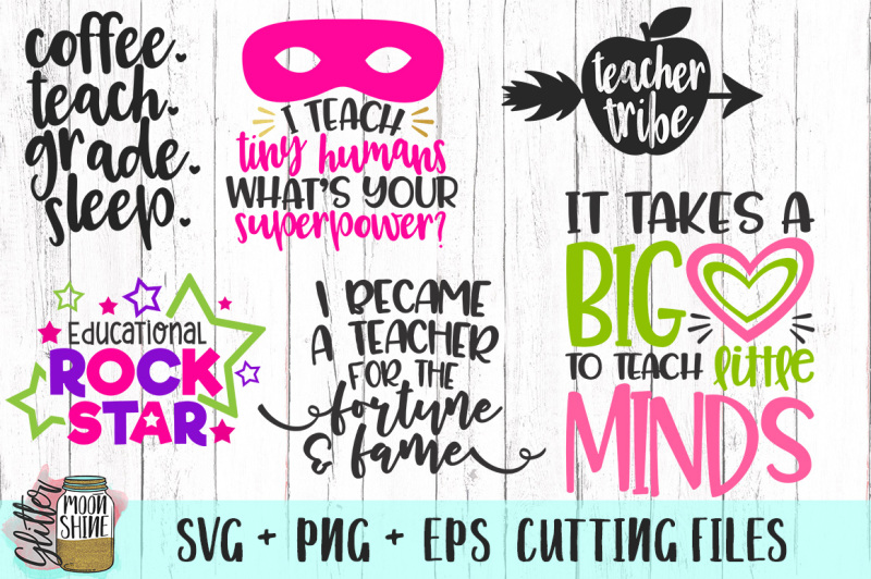 Download Teacher Life Bundle Of 16 SVG PNG EPS Cutting Files By ...