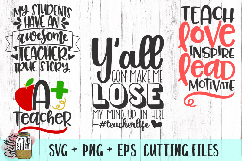 Download Teacher Life Bundle Of 16 SVG PNG EPS Cutting Files By Glitter Moonshine SVG | TheHungryJPEG.com