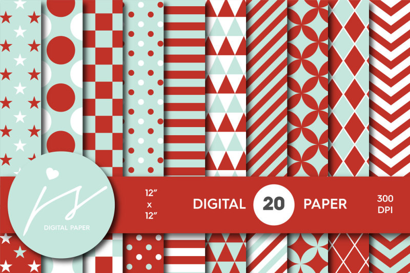mint-and-red-digital-paper-mi-618
