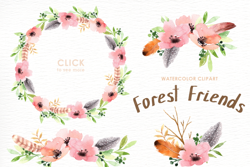 forest-friends-watercolor-clip-art