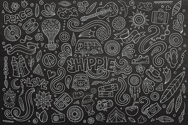 hippie-objects-amp-symbols-set