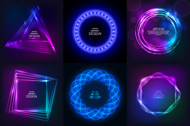 set-of-sparkling-neon-banners