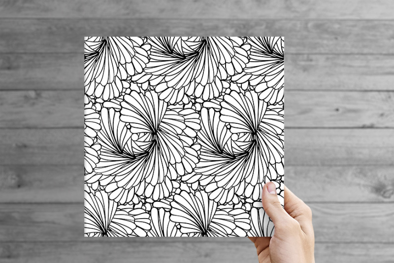 black-and-white-floral-seamless-patterns-set