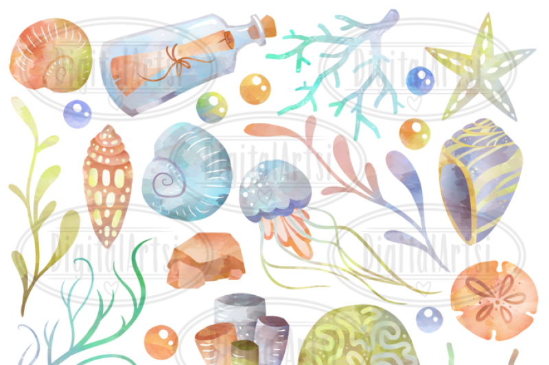 watercolor-seashells-clipart