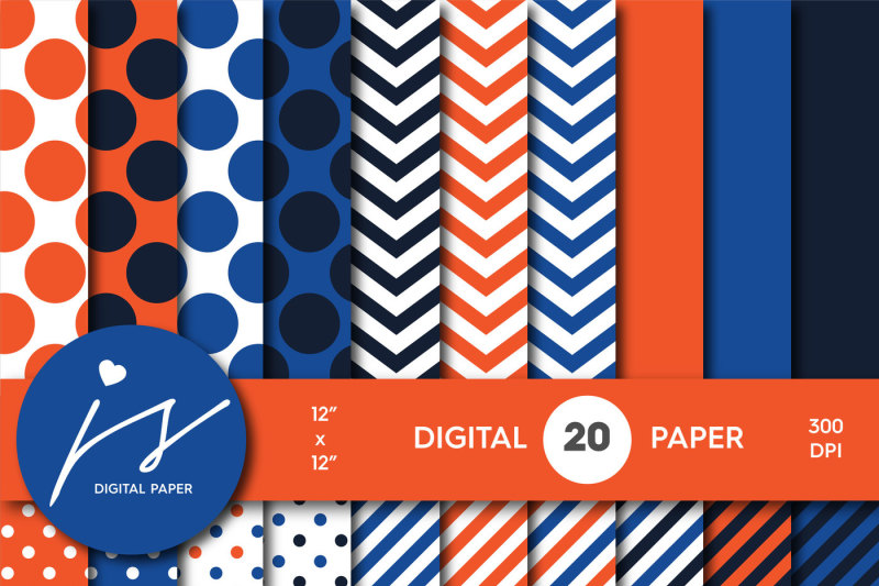 orange-and-royal-blue-digital-paper-with-stripes-chevron-and-polka-dots-mi-740