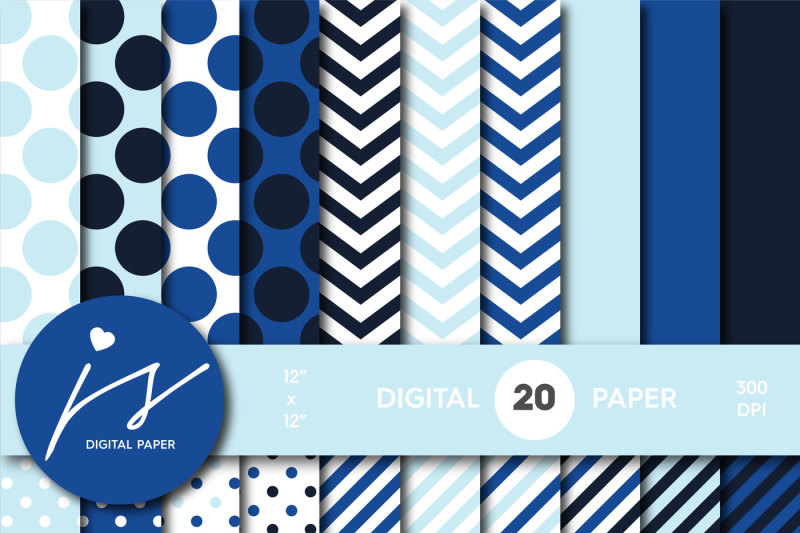 baby-blue-and-royal-blue-digital-paper-with-stripes-chevron-and-polka-dots-mi-747
