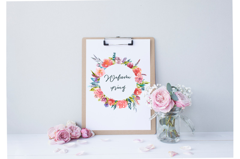 rustic-watercolor-floral-illustration-frames-patterns-spring-wedding