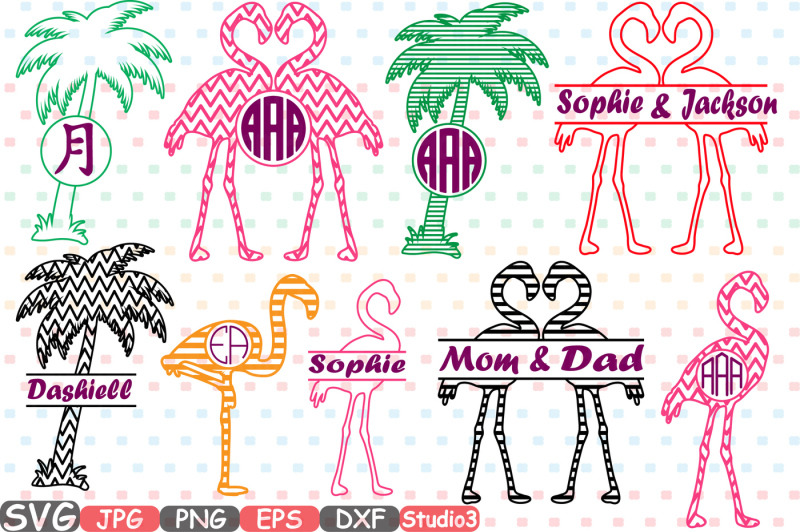 flamingo-frames-chevron-monogram-silhouette-svg-cutting-files-digital-clip-art-graphic-studio3-cricut-cuttable-die-cut-machines-summer-38sv