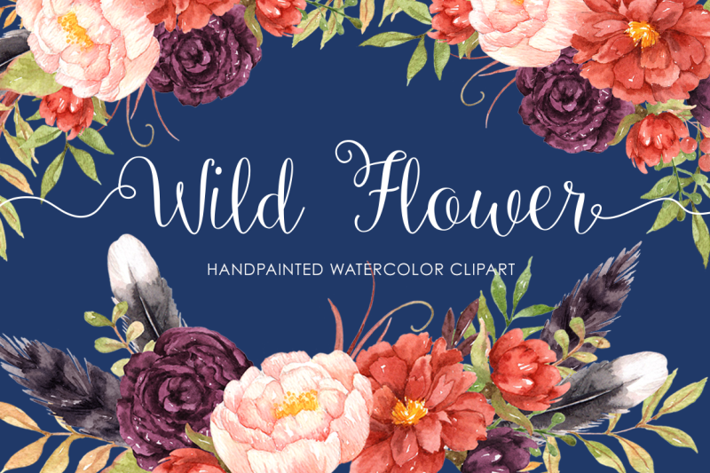 wild-flower-watercolor-clip-arts