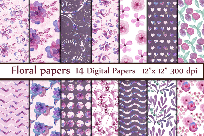 floral-digital-paper-pack