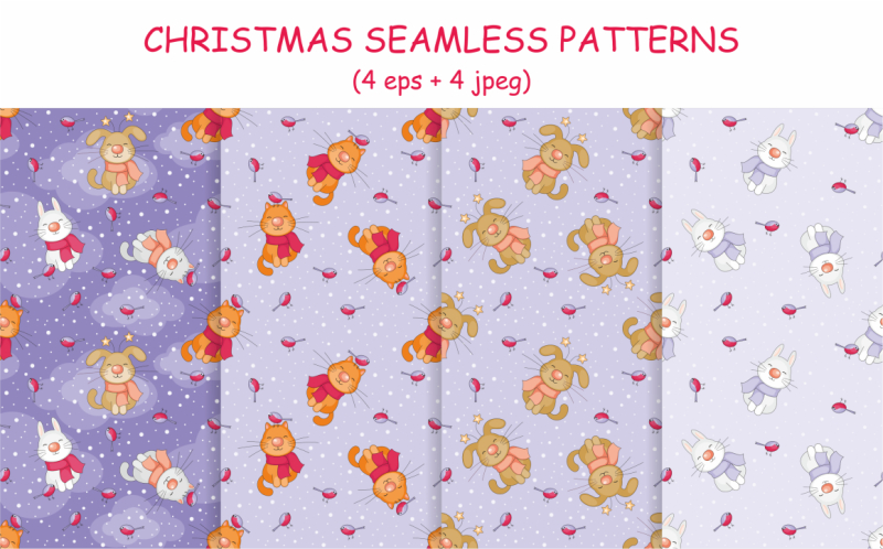 funny-pets-christmas-clip-arts-and-seamless-patterns