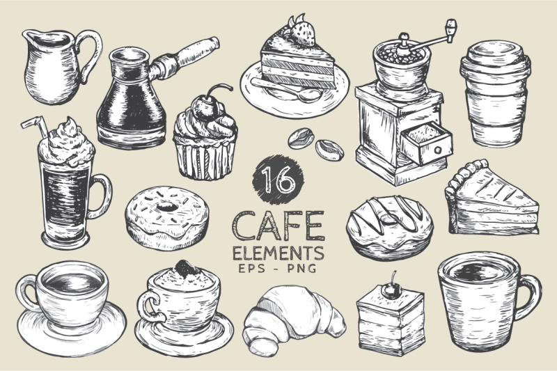hand-drawn-cafe-and-sweet