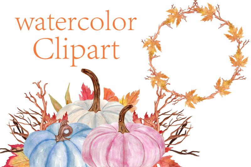watercolor-pumpkin-wreaths-clipart