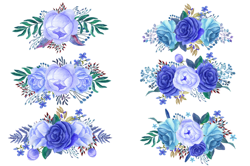 blue-watercolor-bouquets-clip-art
