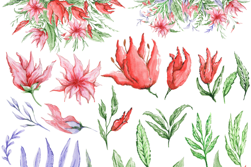watercolor-florals-set