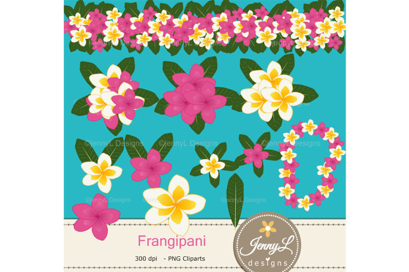 frangipani-digital-papers-and-clipart-set