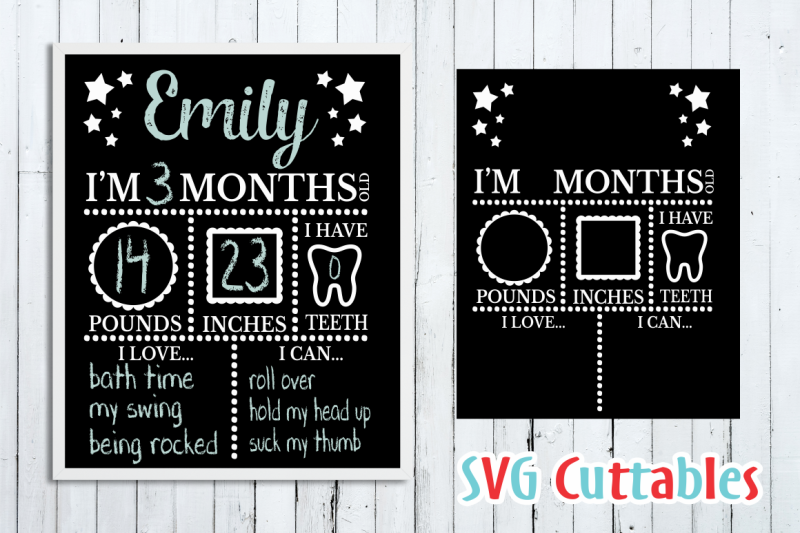 Download Baby Milestone Board By Svg Cuttables | TheHungryJPEG.com