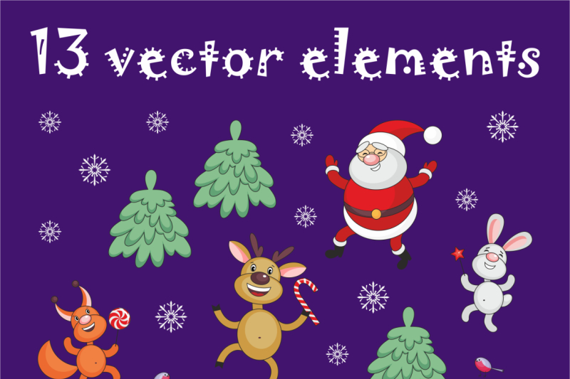 santa-claus-and-cheerful-animals-christmas-clip-arts