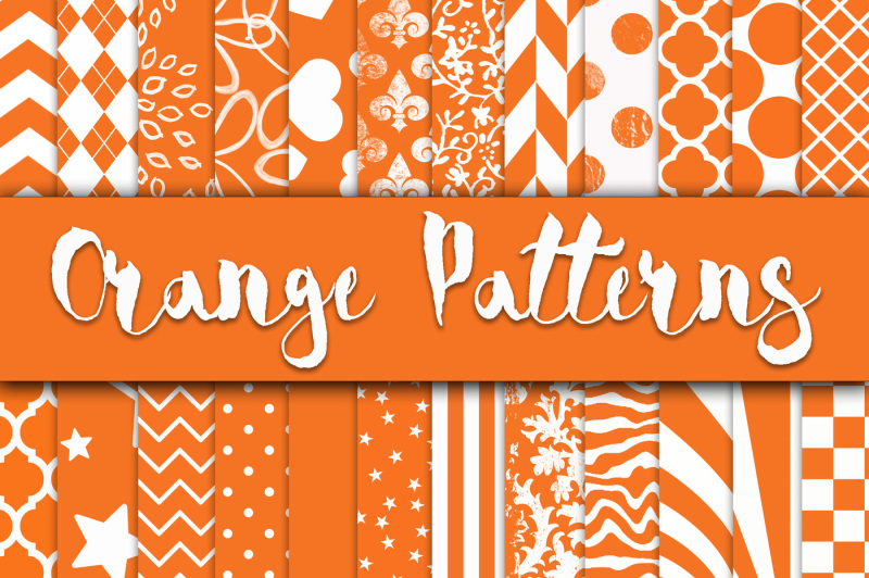 orange-patterns-digital-paper