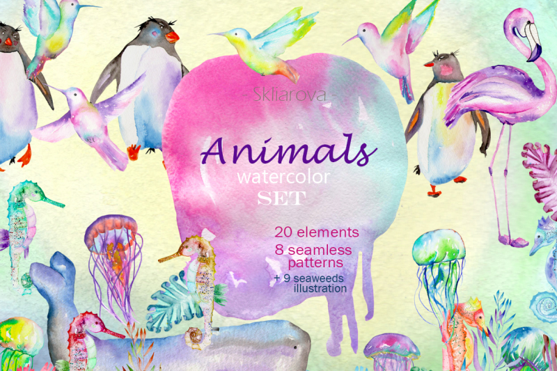 animals-watercolor-set