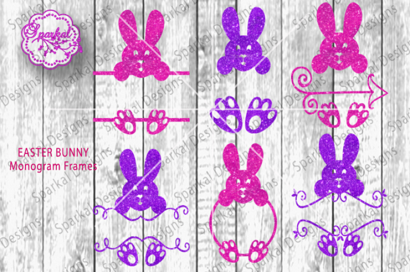 Download Easter Monogram SVG/DXF Frames Cutting Files By Sparkal Designs | TheHungryJPEG.com