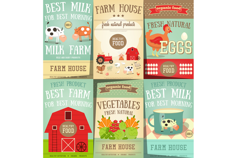 farm-food-and-agriculture-posters-set