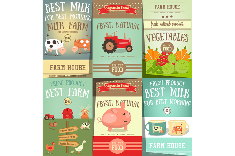farm-food-and-agriculture-posters-set