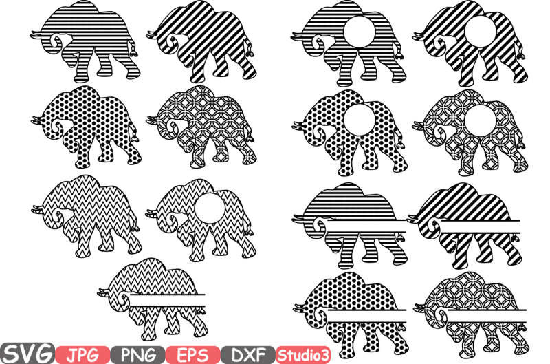 Download Elephant Frames SVG Silhouette Cutting Files Cricut Design ...