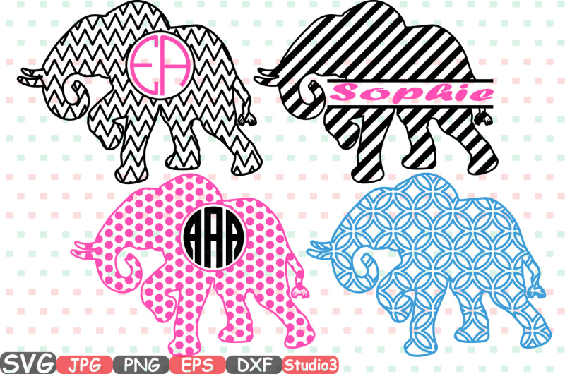Elephant Frames SVG Silhouette Cutting Files Cricut Design ...