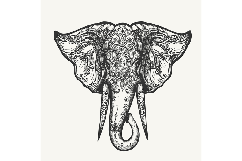 elephant-head-zentangle-illustration