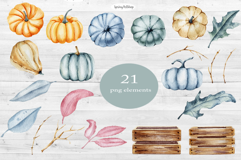autumn-pumpkin-watercolor-set