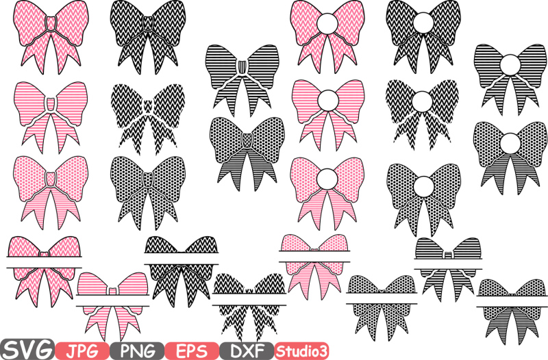 Download Patterned Bows Frames SVG Silhouette Cutting Files Cricut ...