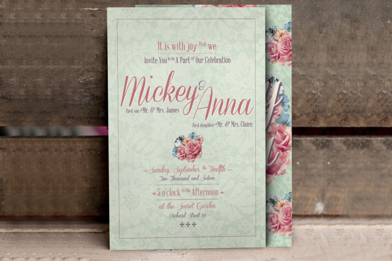 flower-pattern-wedding-invitation
