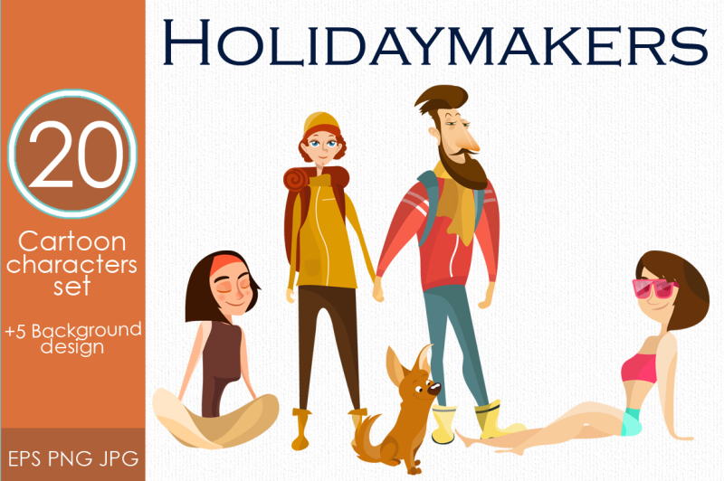 holidaymakers-characters-vector-set