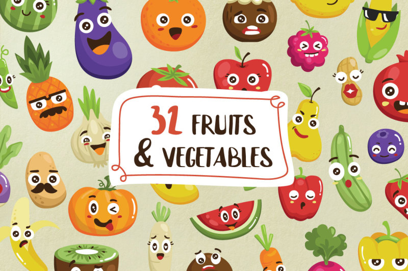 fruits-and-vegetables-character-pack