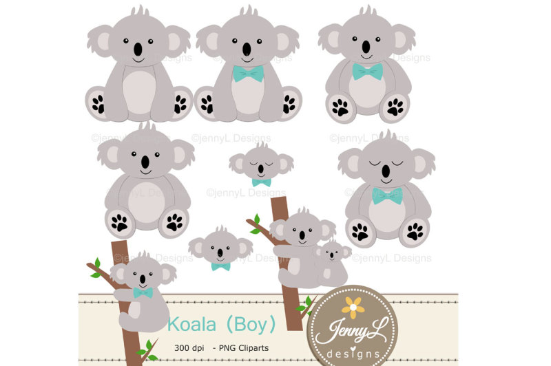 koala-boy-digital-papers-and-clipart-set